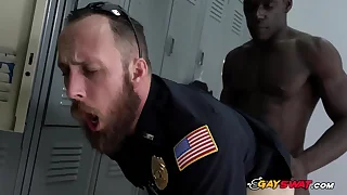 Unconcerned cops obtain their assholes demolished by powered criminal